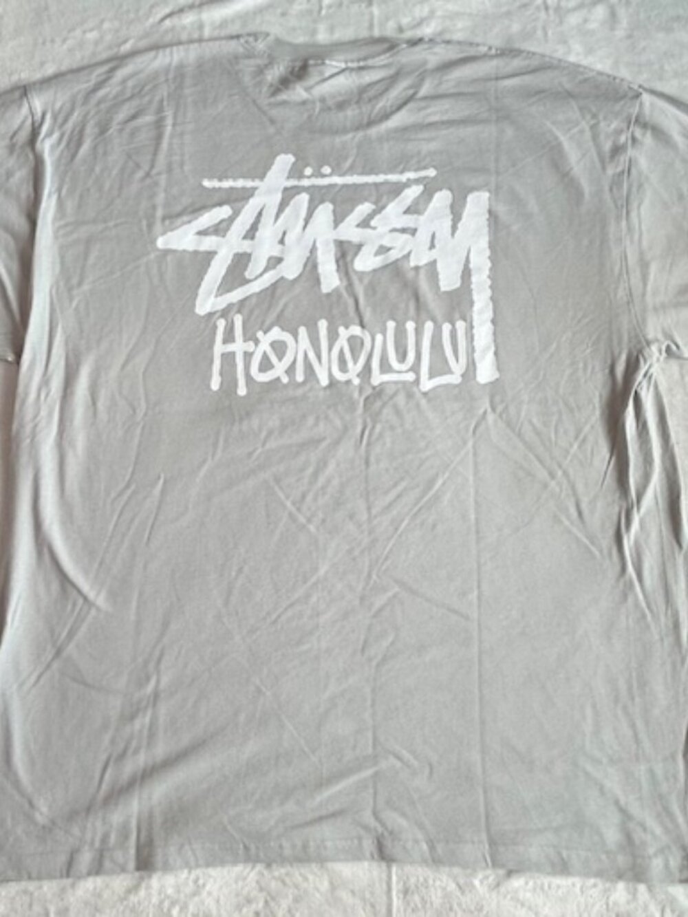 Stussy Honolulu Chapter Cut Tag Cloud Gray T-Shirt - XXL